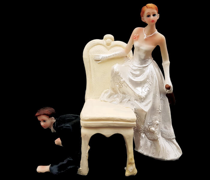 87260 Cake Topper Groom Hiding Under the Chair 13cm wide x 12cm High 5