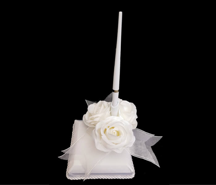 BR-2844 Pen with 3 organza ribbon roses on base 13.95