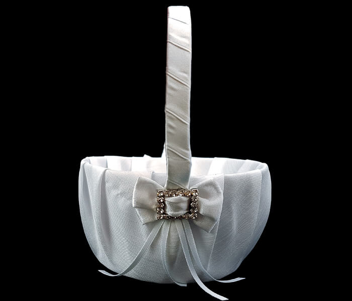 KW6C2-1WHITE KW6C2-02 lVORY Flower basket with Diamante Square 10.00