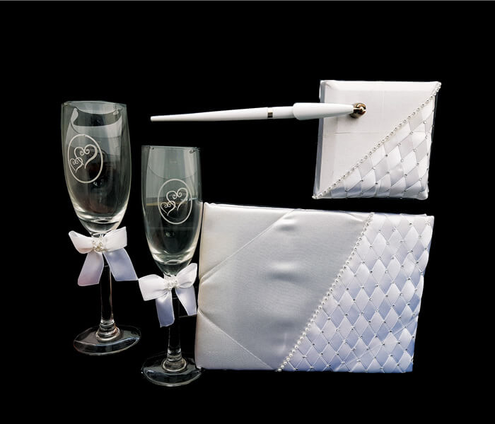 VL0031 Ensemble Rhinestone Woven Set comes with Flutes, Guest Book and Pen 38