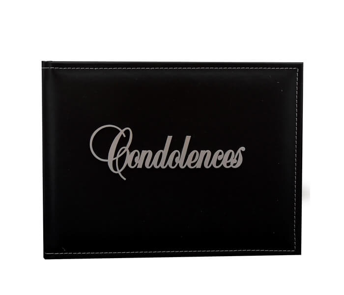 WDG-COND $19.95 Premium Black Leather Guest Books. Contains 36 Pages Designed _ Decorated in Australia