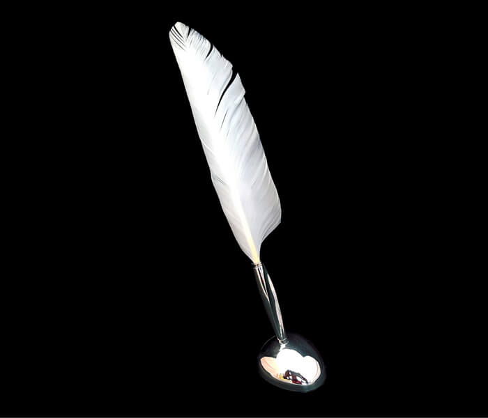 120-838 fEATHER pEN sHIN sILVER bASE 5.00