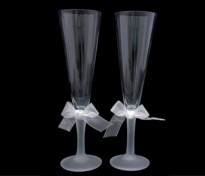 120-888 Toasting Glasses frosted stem and Base 20.00