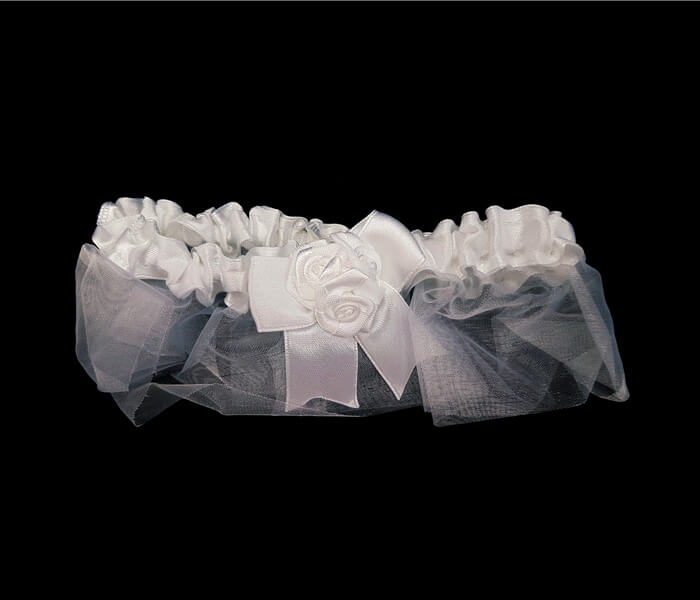 EL-629 Garter 3 white roses 2.50