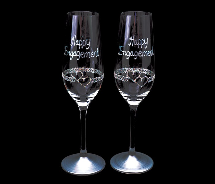 EZ0220-DH$25.00 Pair of Campagne Flutes Double Heart-min