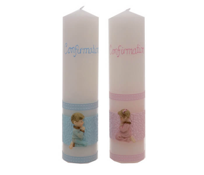 Z1012-CONP-Pink, CONB-Blue,$13.75 9x2 inch Australian Made _ Decorated Candle